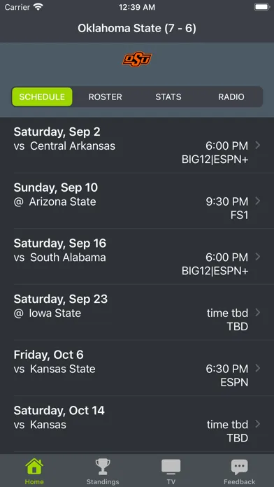 Zrzuty ekranu Oklahoma State Football