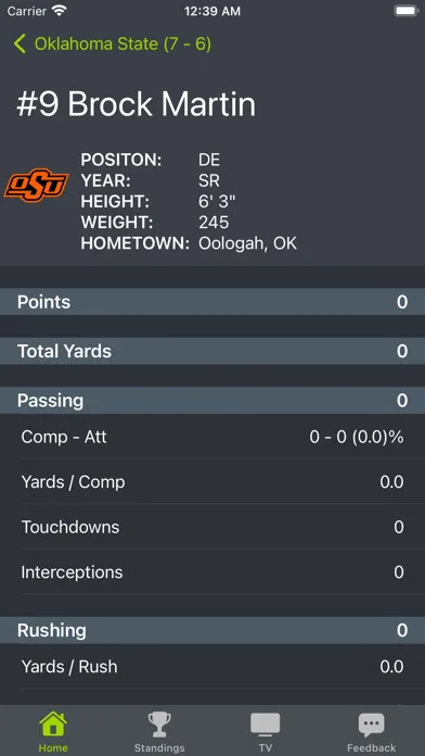 Zrzuty ekranu Oklahoma State Football