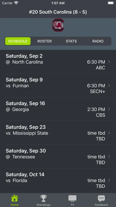 South Carolina Football App Screenshots