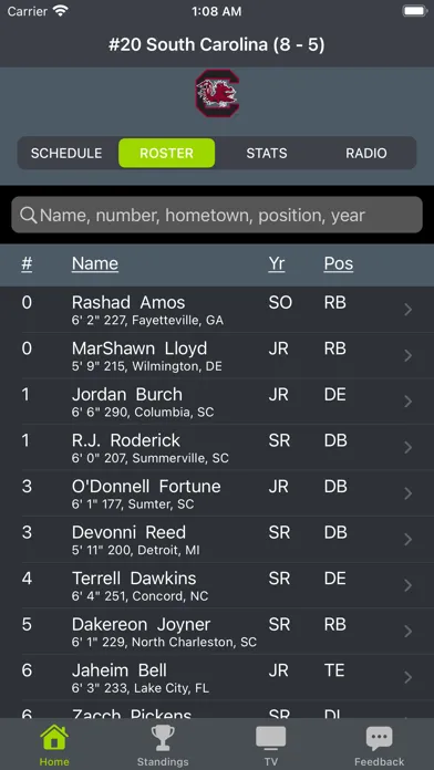 South Carolina Football App Screenshots