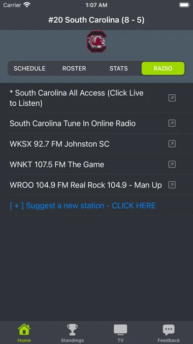 South Carolina Football App Screenshots