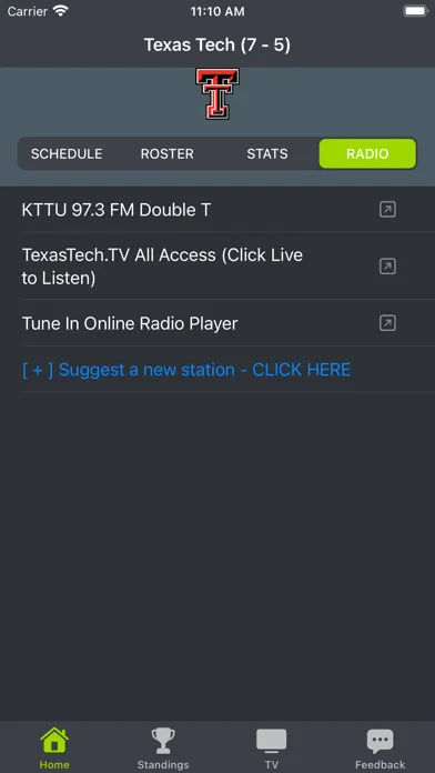 Texas Tech Football Schedules Screenshots