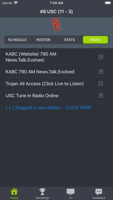 USC Football Schedules سکرین شاٹس