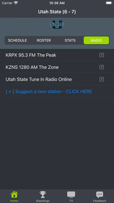 Capturas de pantalla de Utah State Football Schedules