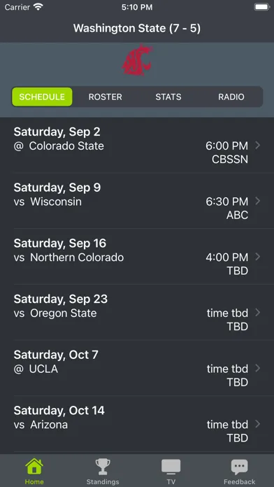 Captures d'écran de Washington State Football