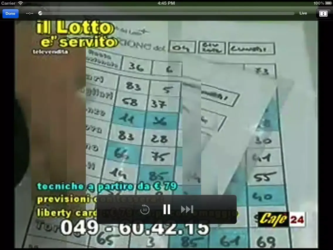 Capturas de tela do TVe iPad 