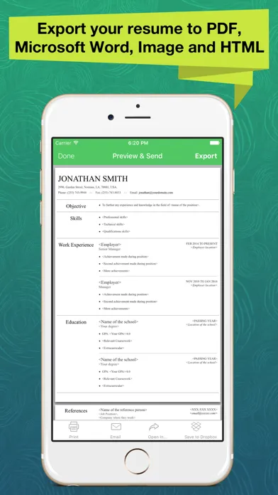 Capturas de tela do Resume Apex – Professional CV Maker & Builder
