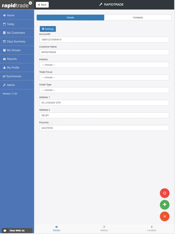 ภาพหน้าจอของ Rapidtrade Bishop iPad 