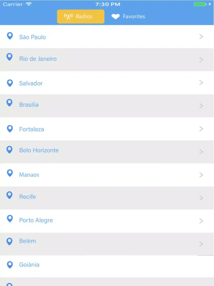Capturas de tela do Radio Brazil FM AM Online iPad 