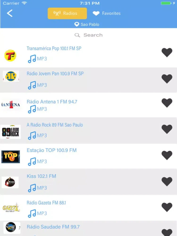 Capturas de tela do Radio Brazil FM AM Online iPad 