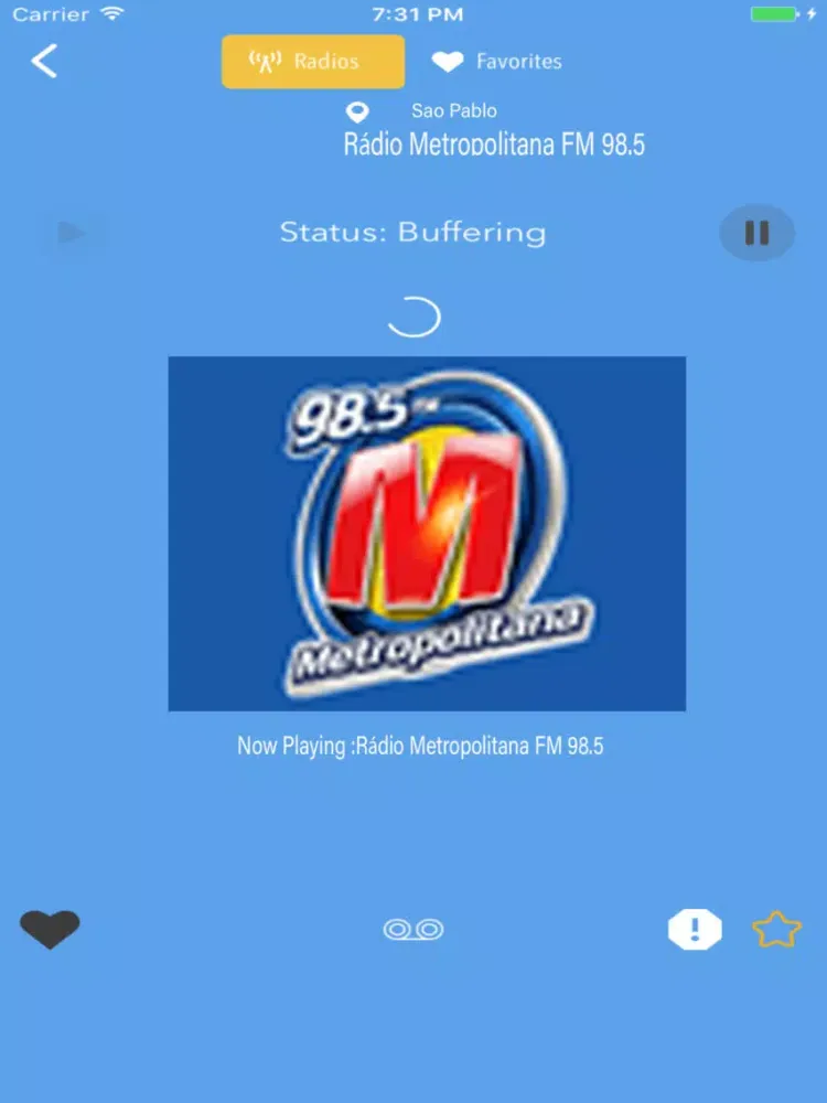 Capturas de tela do Radio Brazil FM AM Online iPad 