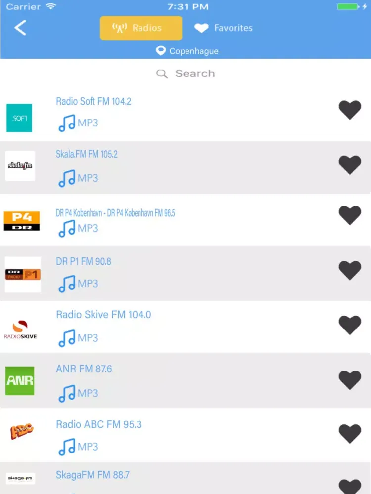 Radio Denmark FM AM Online iPad  स्क्रीनशॉट