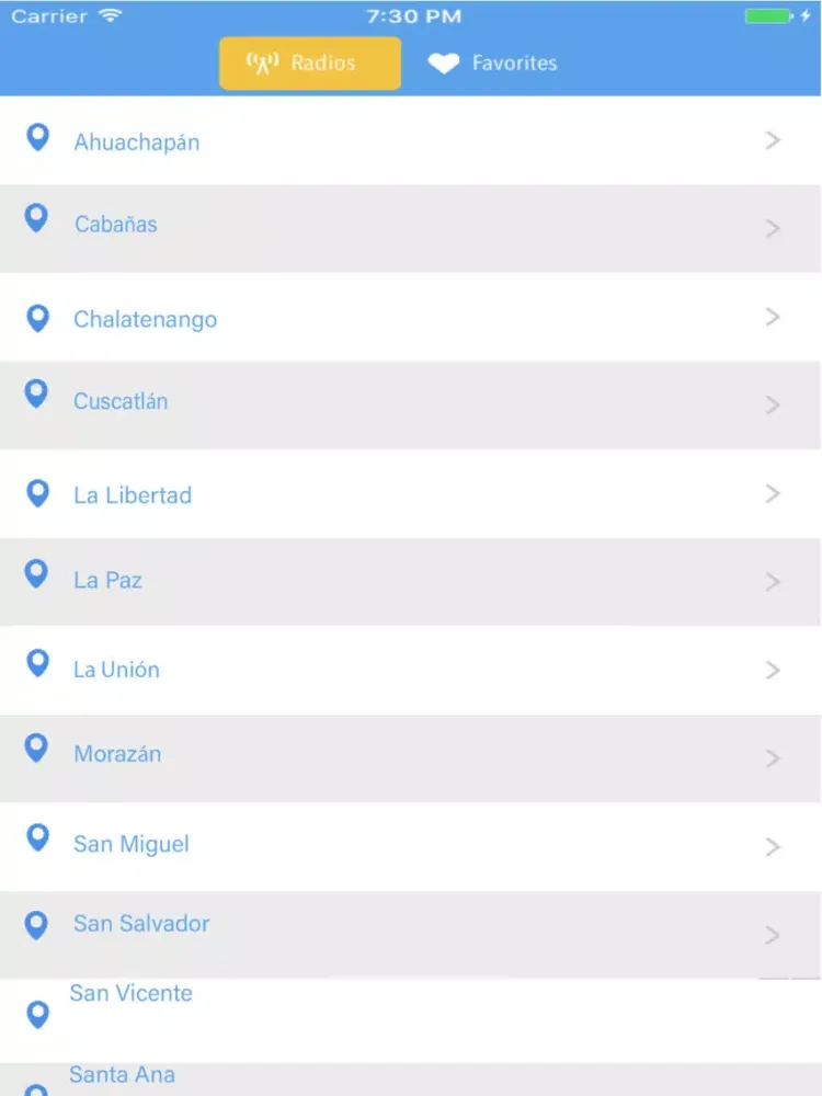 Radio El Salvador FM AM Online iPad  Screenshots