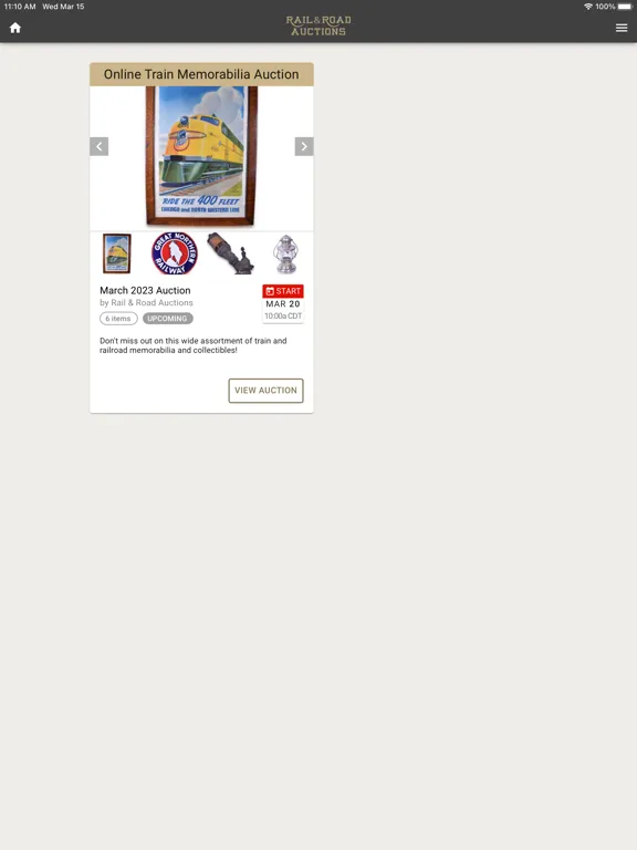 Rail and Road Auctions iPad  Ekran Görüntüleri