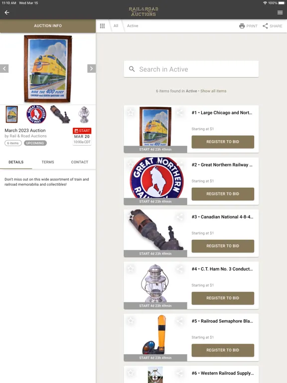 Rail and Road Auctions iPad  Ekran Görüntüleri
