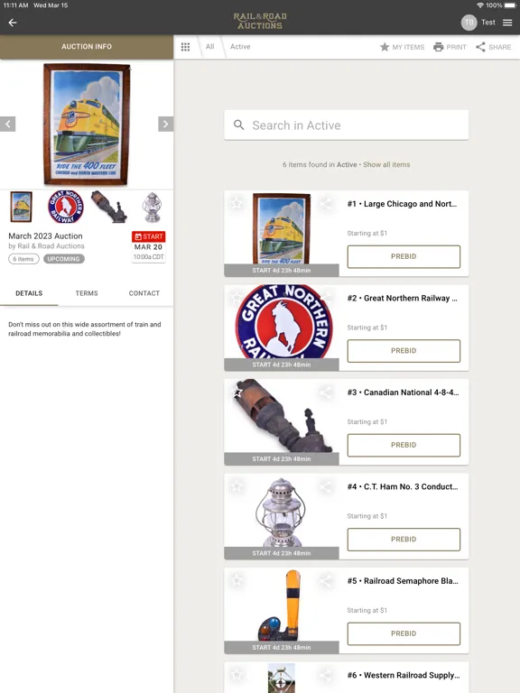 Rail and Road Auctions iPad  Ekran Görüntüleri