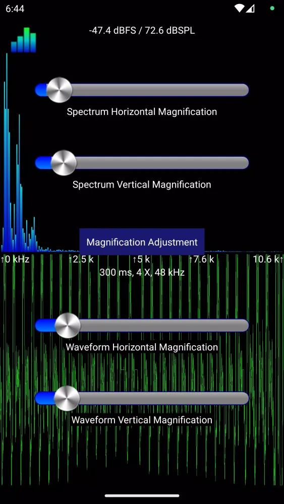 Captures d'écran de Sound View Spectrum Analyzer