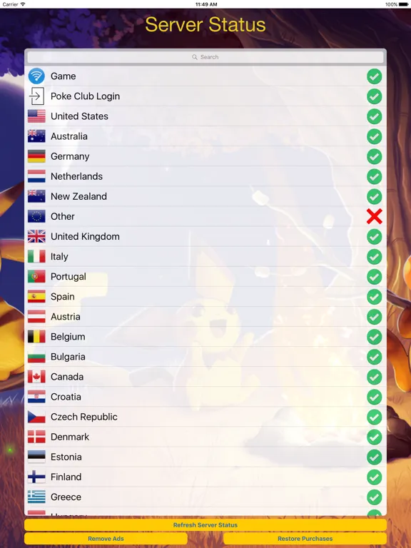 Server Status For Pokémon GO iPad 应用截图