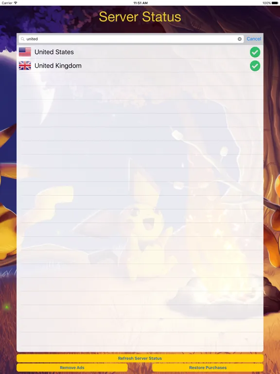 Server Status For Pokémon GO iPad 应用截图