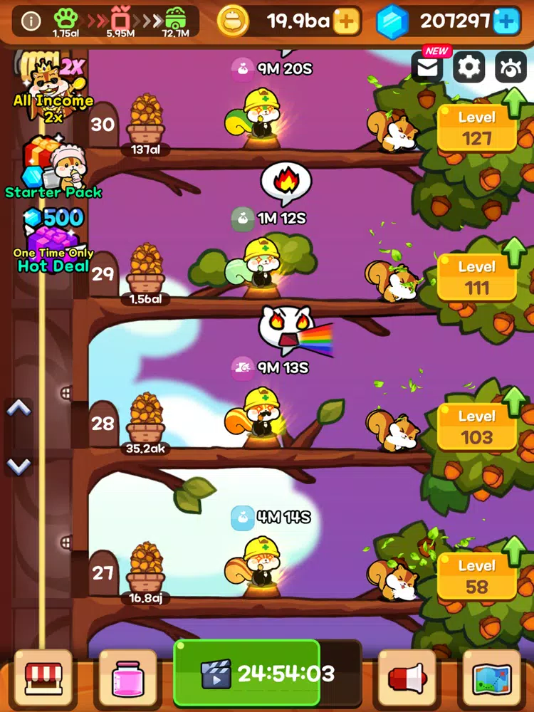 Tangkapan skrin Idle Squirrel Tycoon: Manager iPad 