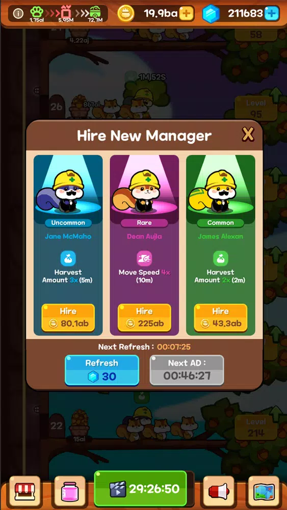 Tangkapan skrin Idle Squirrel Tycoon: Manager