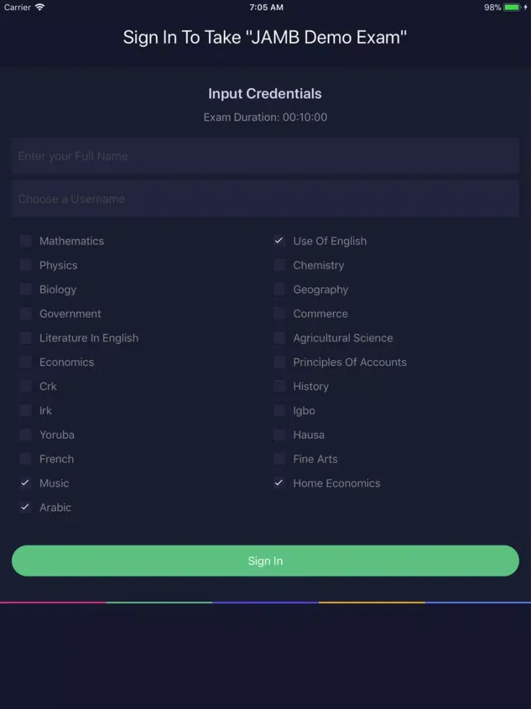SmartLearn JAMB Network Exam iPad سکرین شاٹس