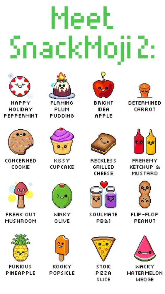 Capturas de tela do SnackMoji 2