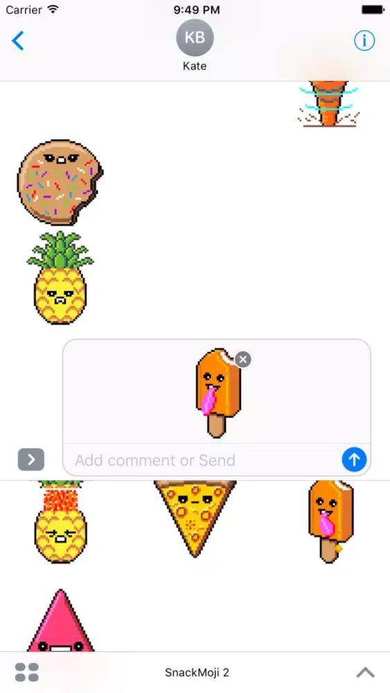 Capturas de tela do SnackMoji 2