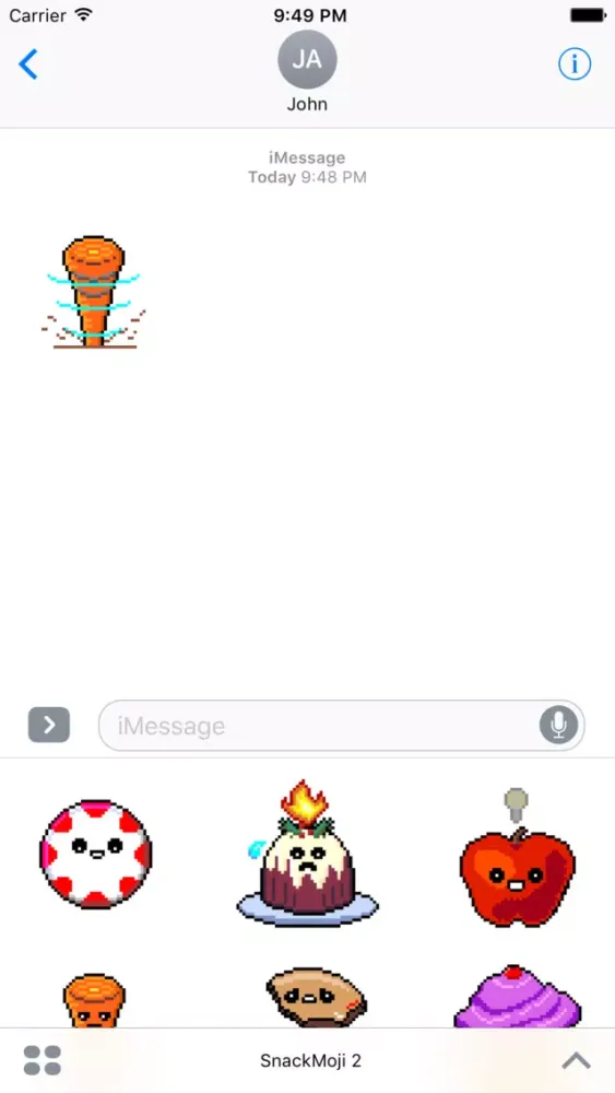 Capturas de tela do SnackMoji 2