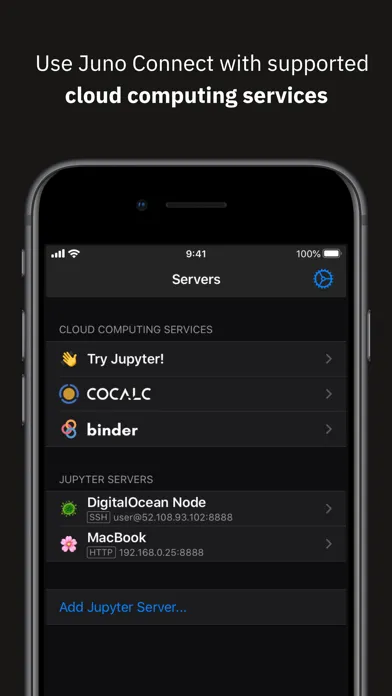 Captures d'écran de Juno Connect: Jupyter Client