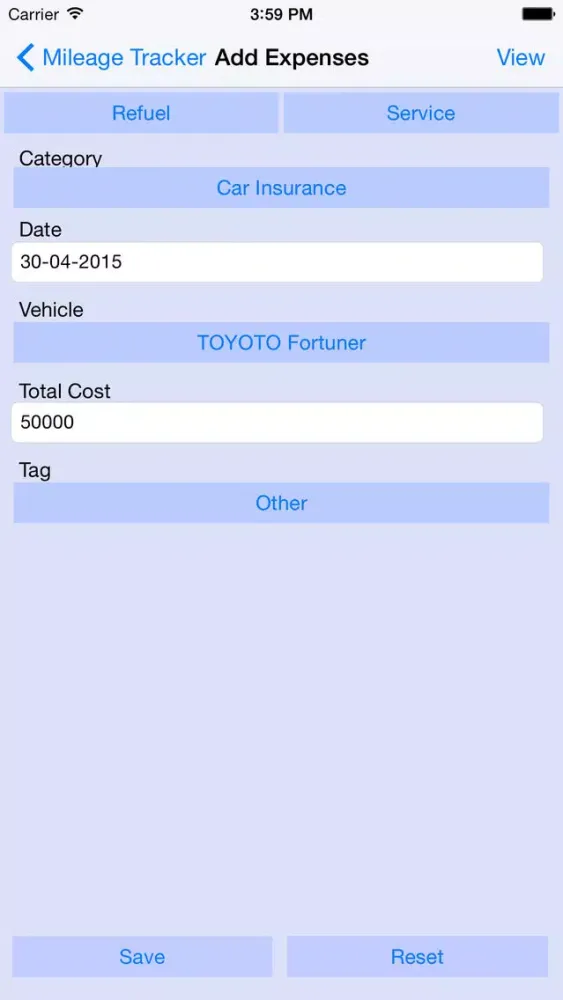 Screenshot di Mileage Tracker in Watch