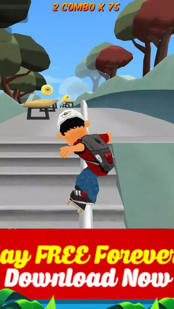 Skateboard Stunt Runner 2017 Free 스크린샷