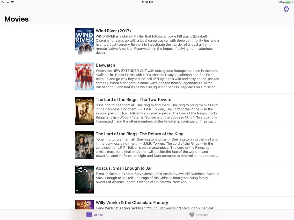 Zrzuty ekranu Movies of the Week iPad 
