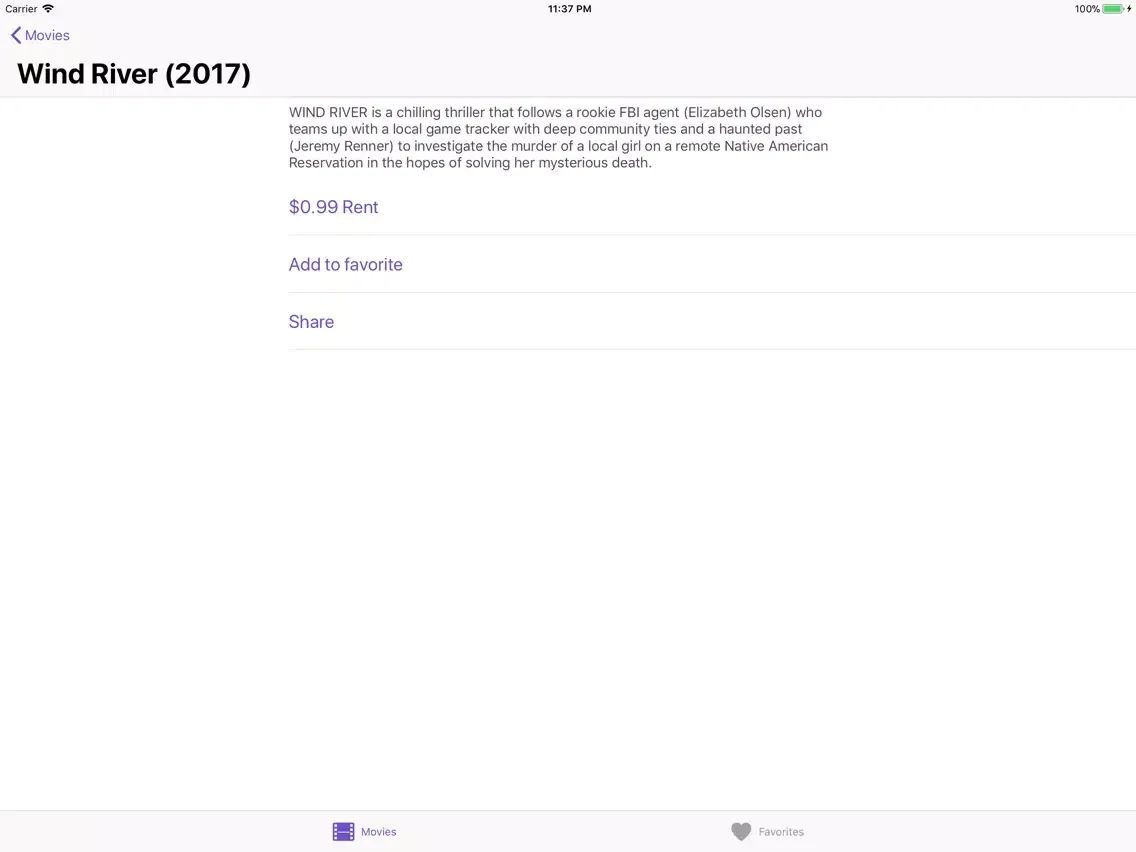 Zrzuty ekranu Movies of the Week iPad 