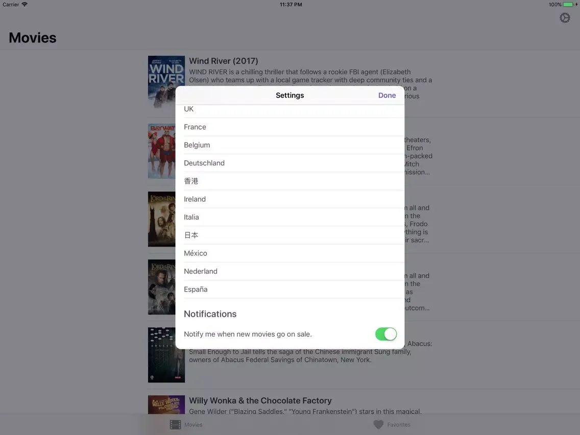 Zrzuty ekranu Movies of the Week iPad 
