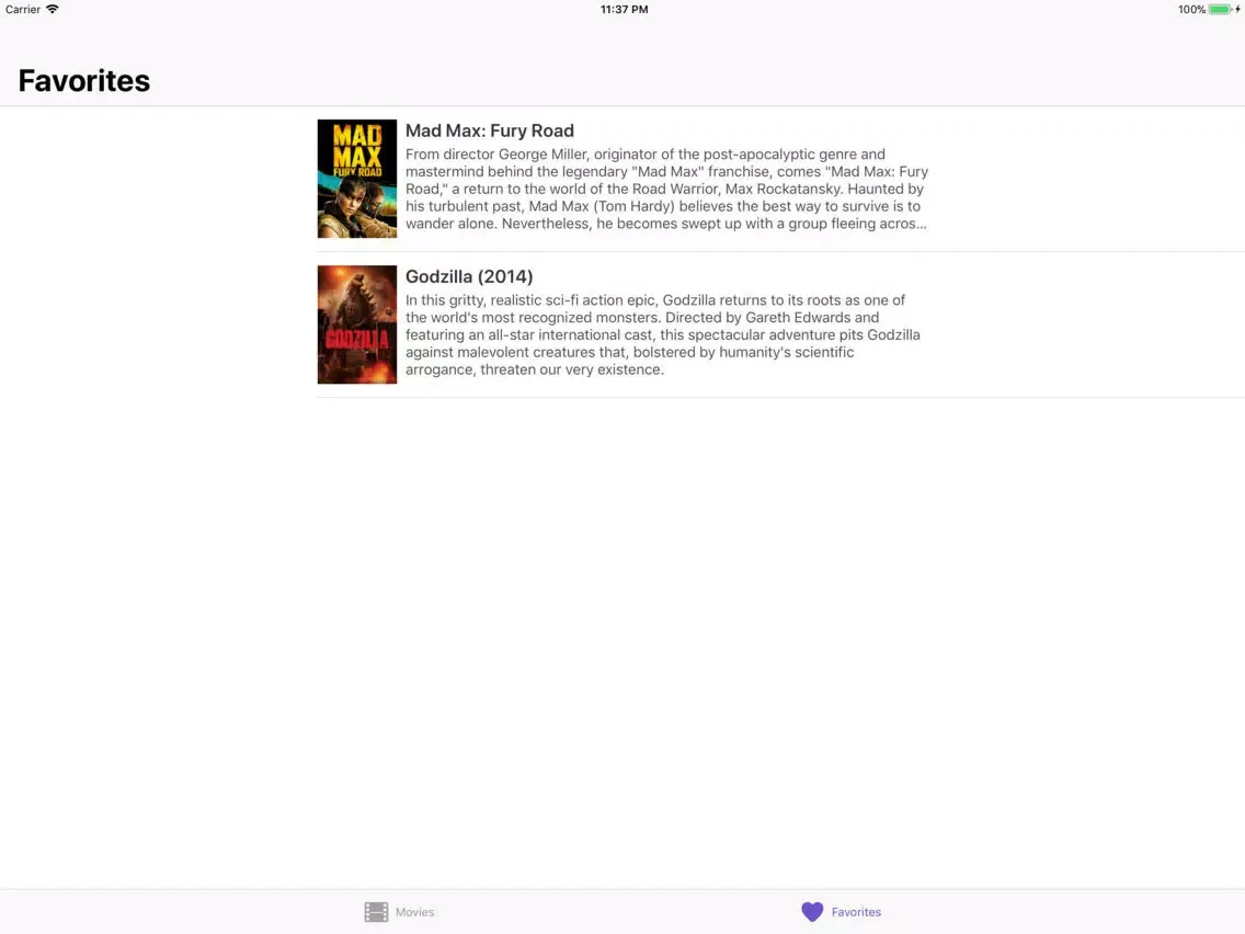 Zrzuty ekranu Movies of the Week iPad 