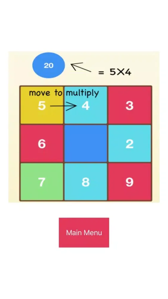 4624 - multiplication puzzle game سکرین شاٹس