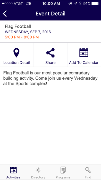 Screenshot di NavyMWR Whiting Field