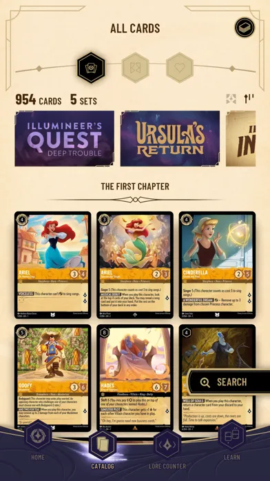 Zrzuty ekranu Disney Lorcana TCG Companion