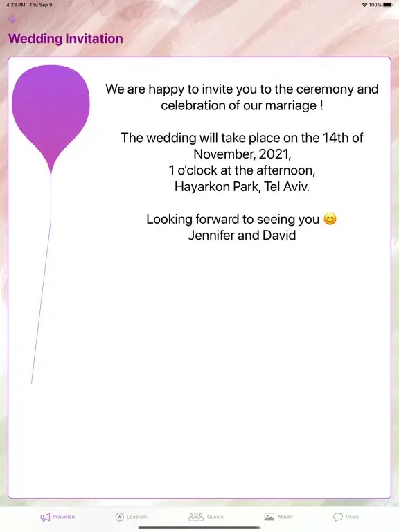 تصاویر Our Wedding Event iPad 
