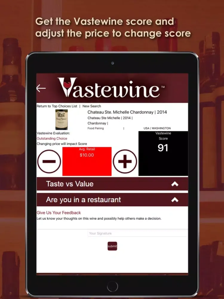 Vastewine: Wine Scoring App iPad 應用截圖