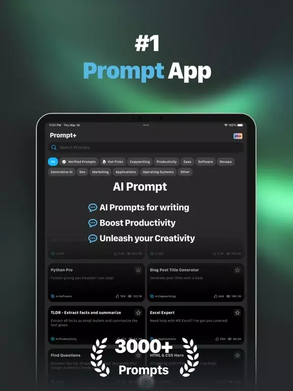 Prompt+ AI Prompt, Chatbot iPad  スクリーンショット