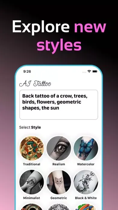AI Tattoo Generator . Screenshots