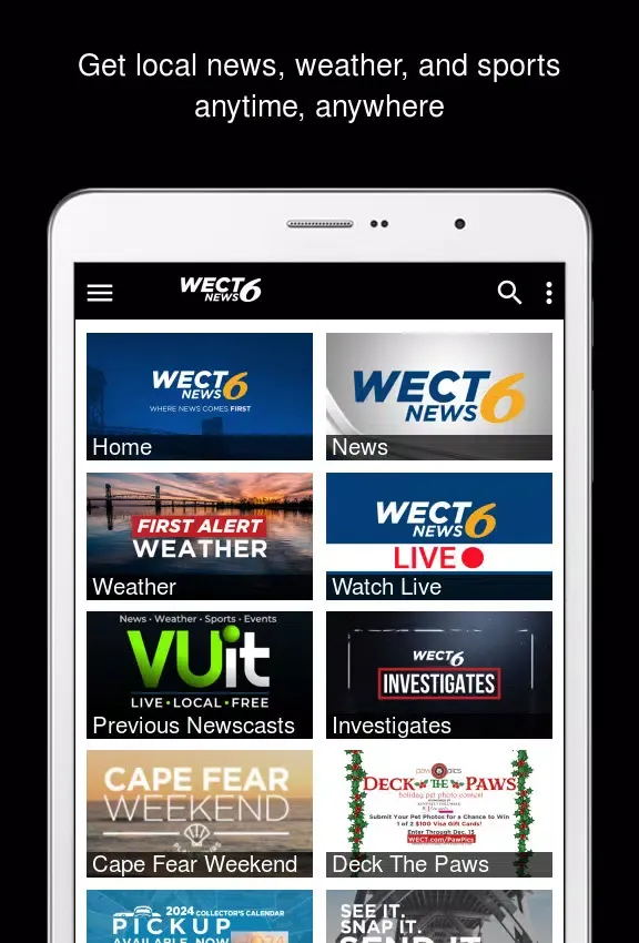 Tangkapan layar WECT 6 Where News Come First