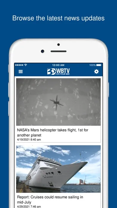Captures d'écran de WBTV News