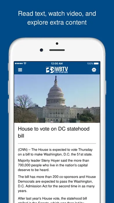 Captures d'écran de WBTV News