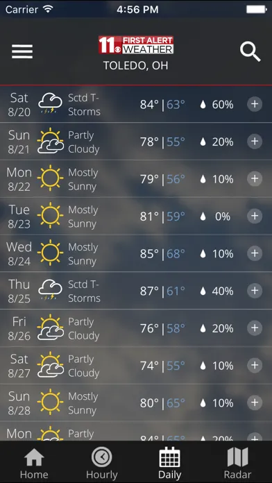 Capturas de tela do WTOL 11 Weather