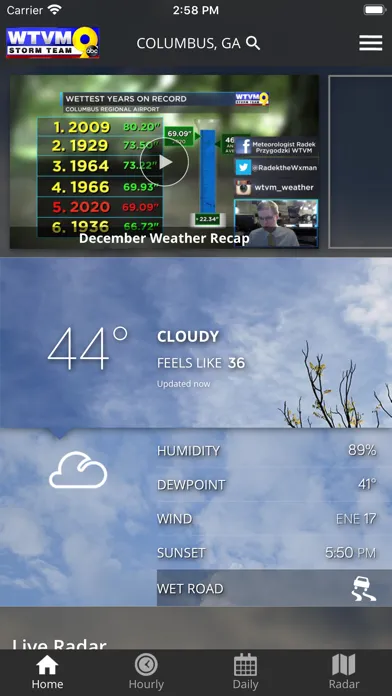 Ảnh chụp màn hình của WTVM Storm Team Weather