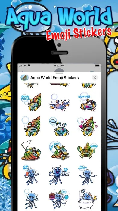 Aqua World Emoji Stickers Ekran Görüntüleri