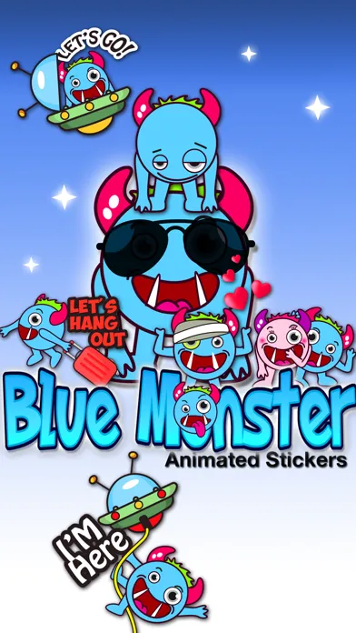 Screenshot di Blue Monster Animated Stickers